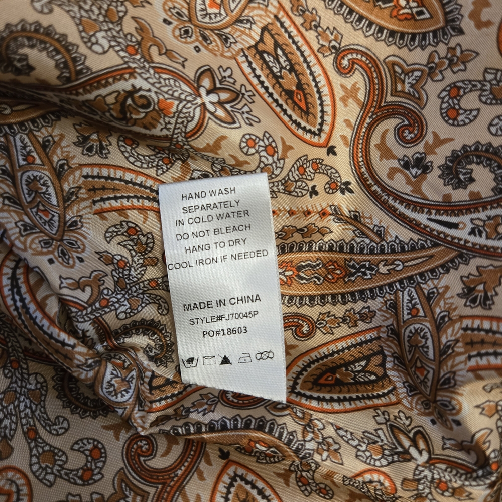 Fate Brown Soft Faux Leather Jacket Paisley Lined New 2X XXL - Picture 11 of 12
